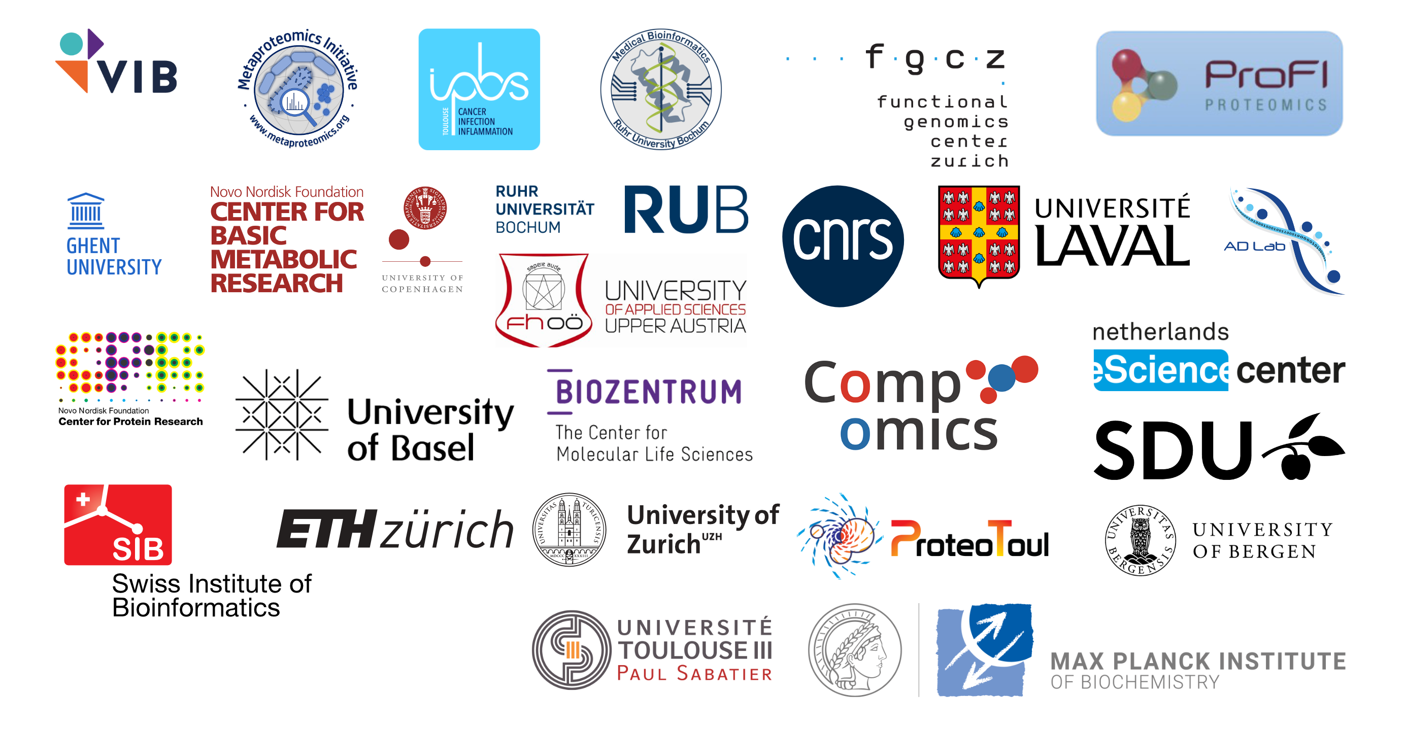 Logos of the 20+ contributing institutes